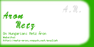 aron metz business card